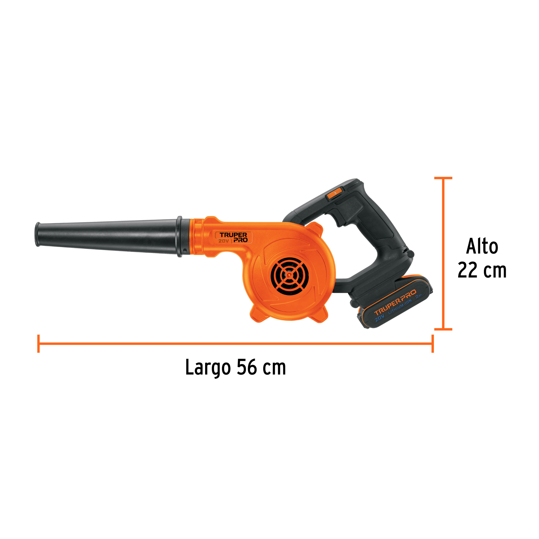 Sopladora para taller, 20V, 1 batería 2Ah, TRUPER PRO - Image 3