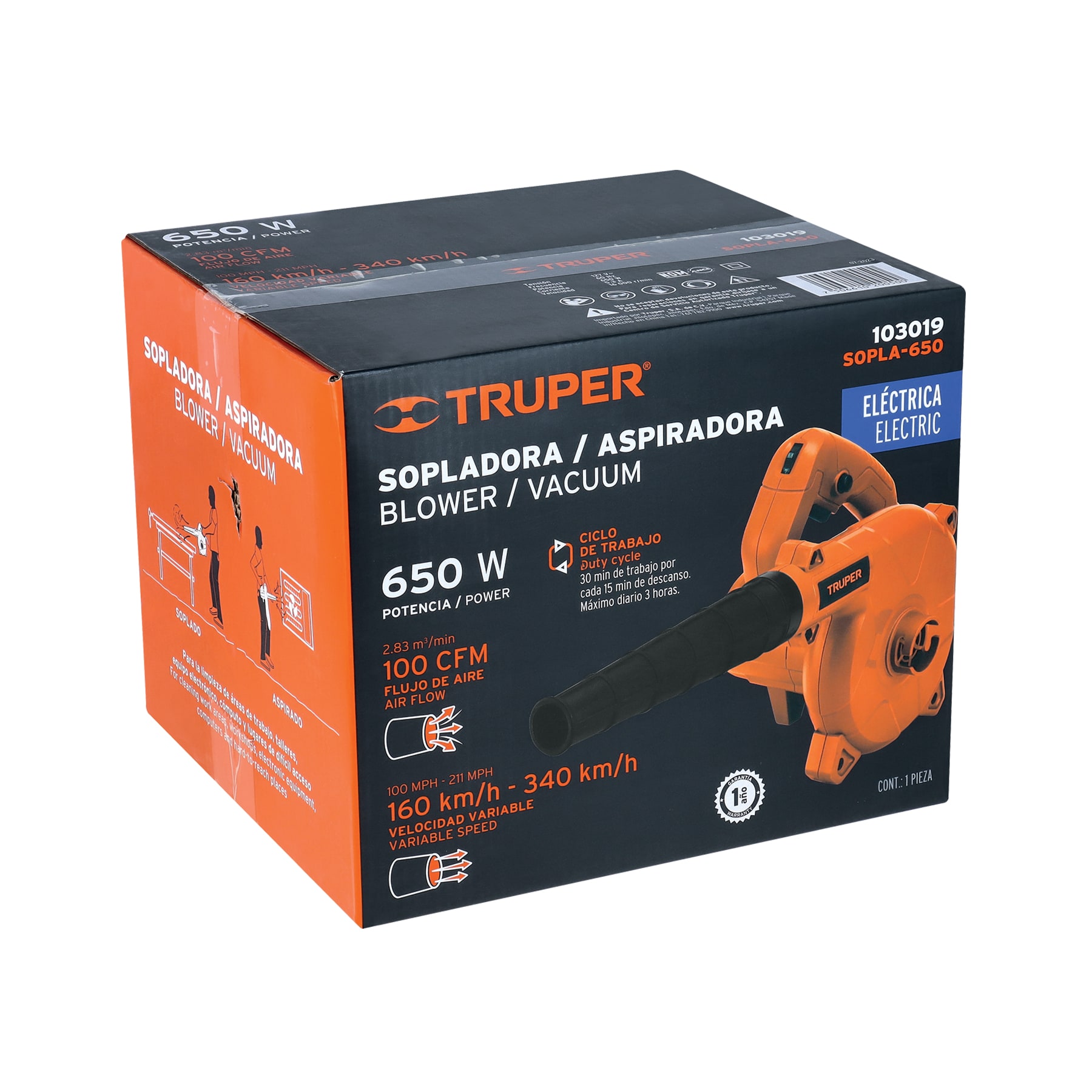 Sopladora/Aspiradora eléctrica 650 W, TRUPER - Image 2