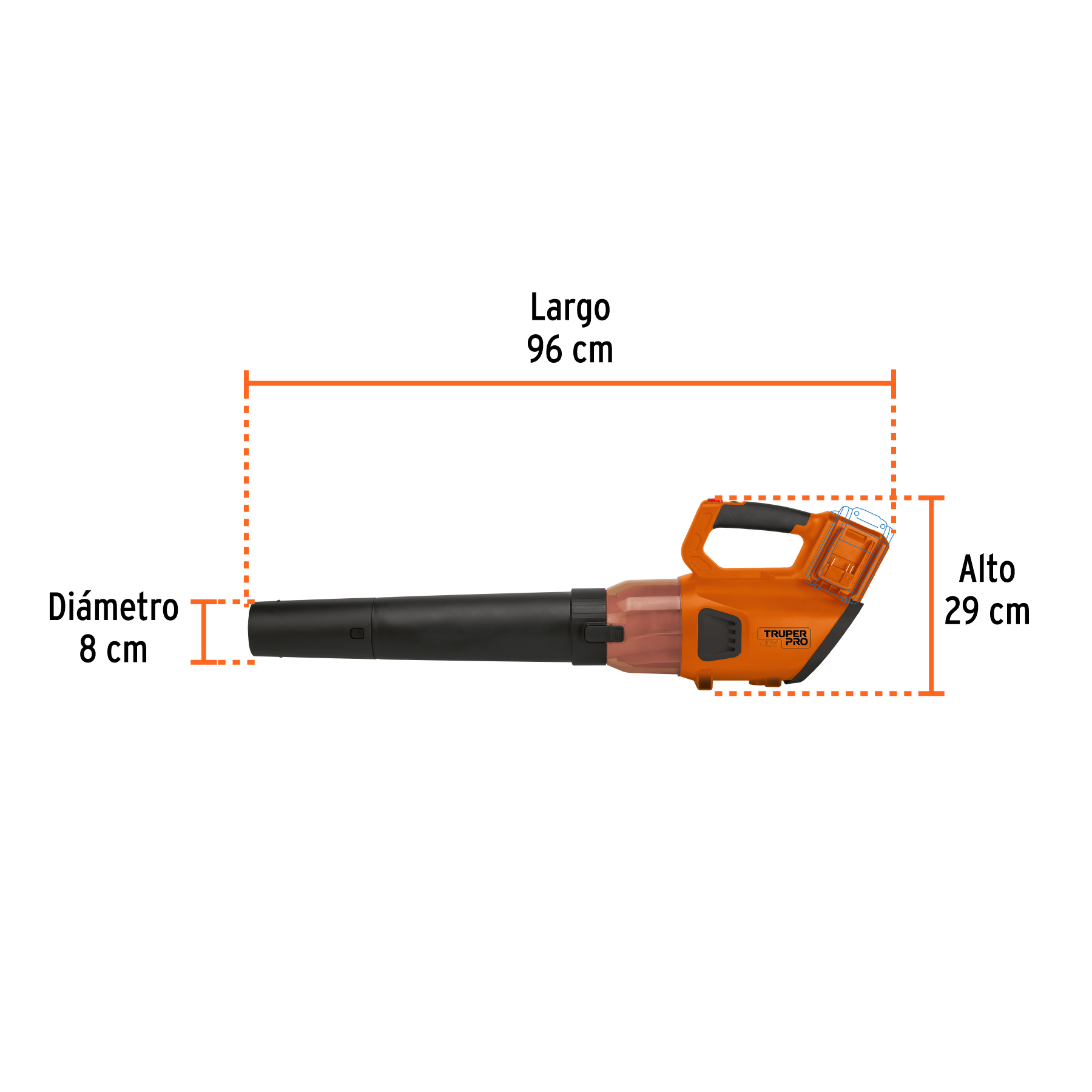 Sopladora inalámbrica 40V, sin accesorios, TRUPER PRO - Image 3