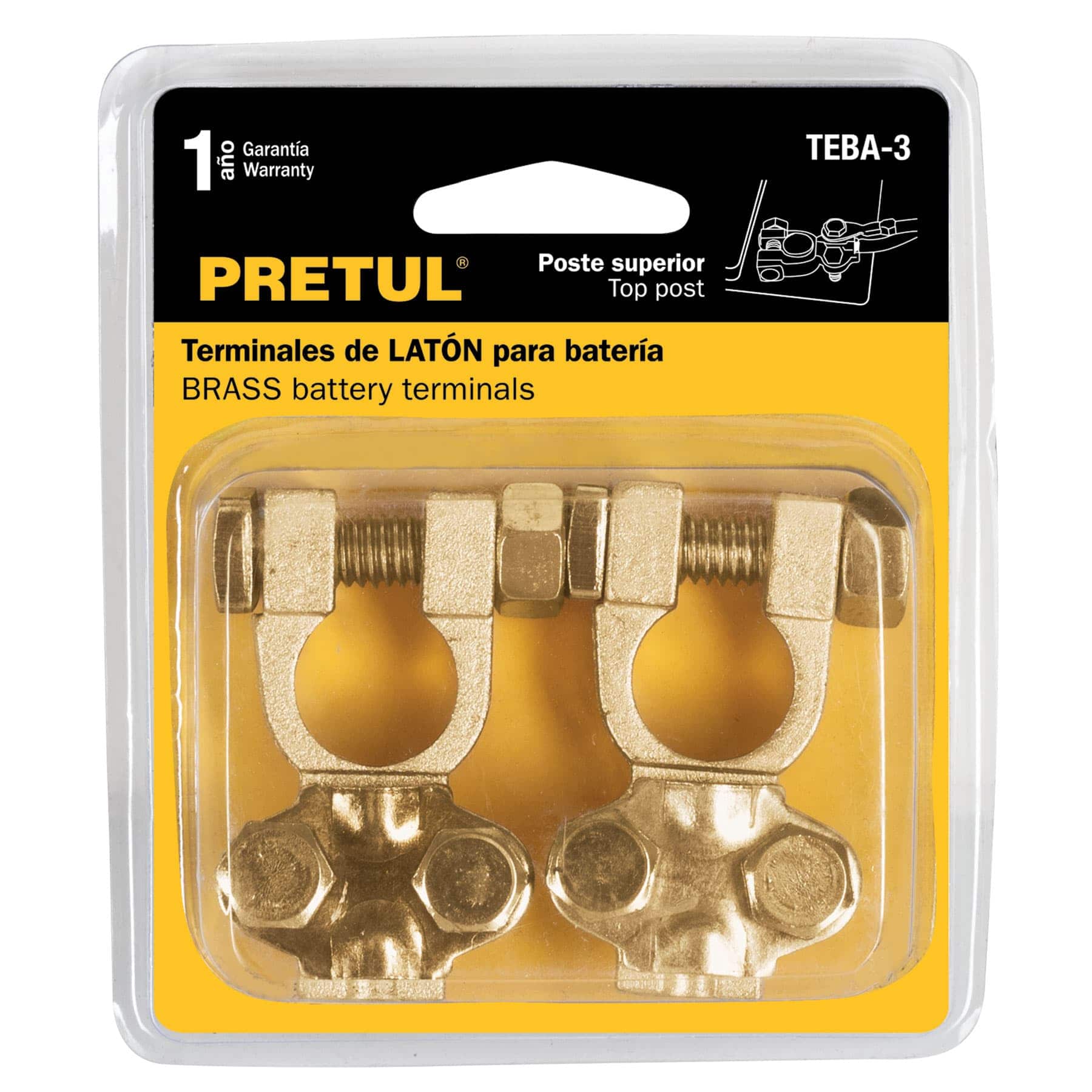 Juegos de terminales para batería Latón PRETUL