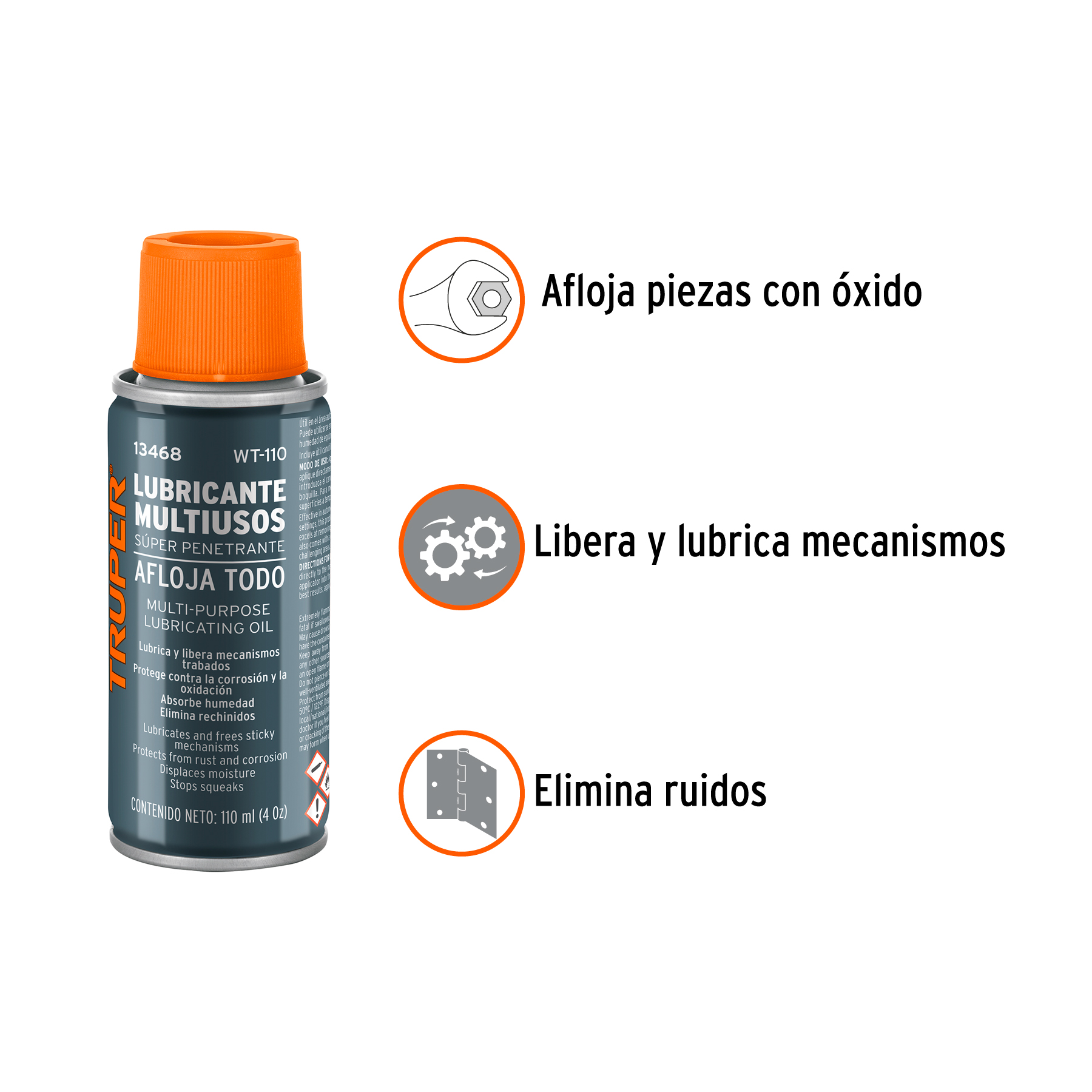 Lubricante multiusos en aerosol, 110ml (4oz), TRUPER - Image 3