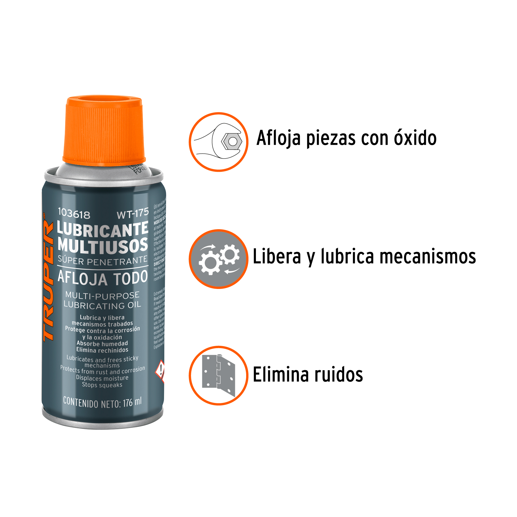 Lubricante multiusos en aerosol, 176ml (6oz), TRUPER - Image 4