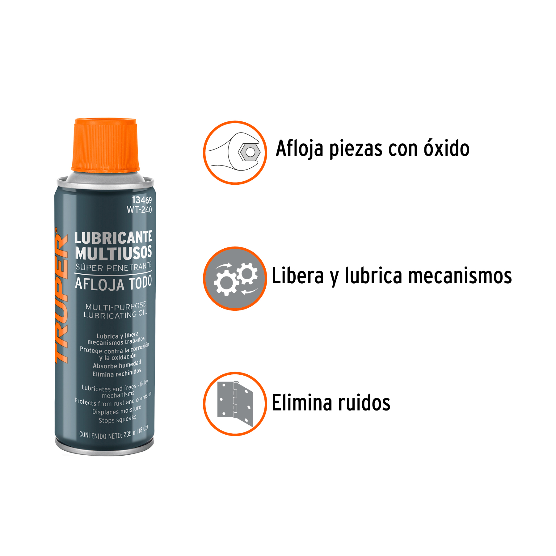 Lubricante multiusos en aerosol, 235ml (8oz), TRUPER - Image 3