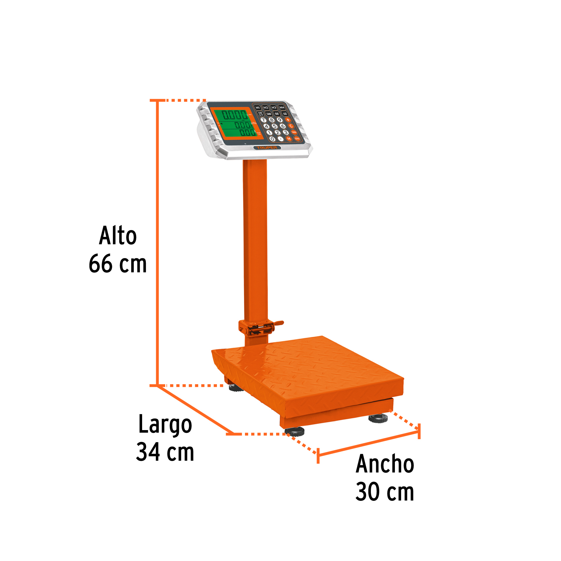 Báscula electrónica de plataforma p/mostrador, 80 kg, TRUPER - Image 3