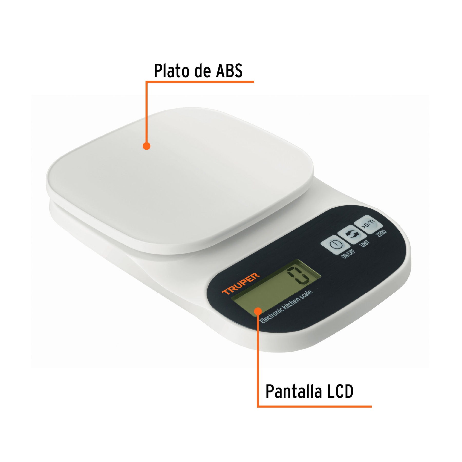 Báscula digital para cocina, plato de ABS, 5 kg, TRUPER - Image 4