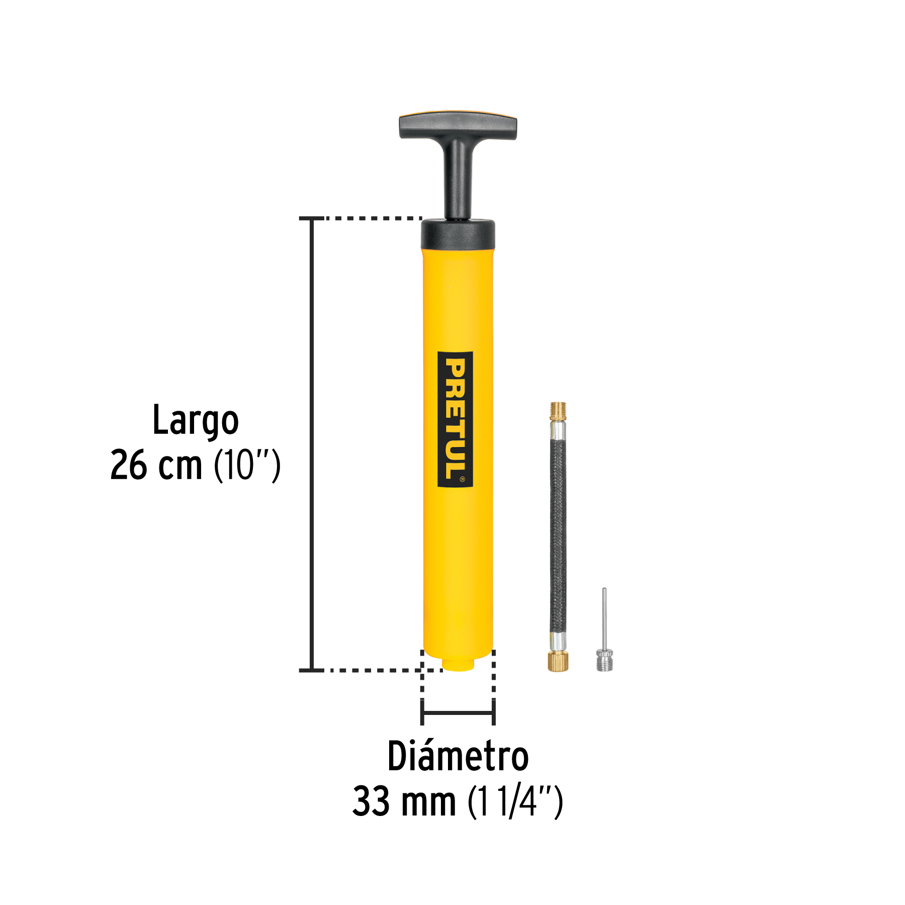 Mini bomba manual para inflar balones, 25 PSI, PRETUL - Image 3